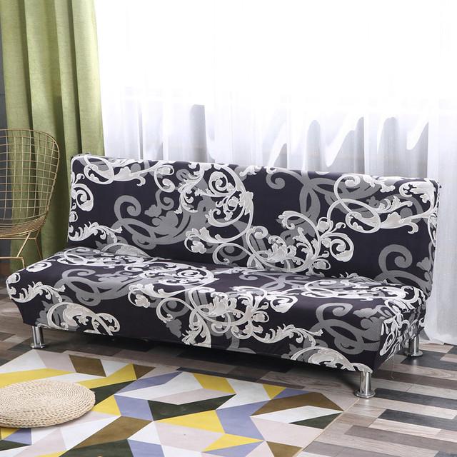 Folding Sofa Furniture Bed Cover Sofa Protective Covers Spandex Stretch Elastic Material Double Chair Cover Slipcovers Living Space Geometric Print