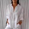 2025 European and American Amazon Spring Hot-Selling Cotton and Linen Shirt with Back Tie Design