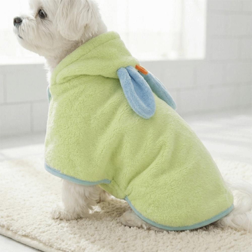 Warm Dog Hooded Bathrobe Coral Fleece Dog Bath Towels Pet Quick Drying Towel  Outdoor