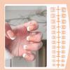 Neue künstliche Nägel im französischen Stil mit weißen Rändern und rosa Flecken, zum Tragen, minimalistische Nägel, hohe Q3V2
