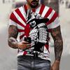 Men Women Fashionable Harajuku 3D Samurai Print T-Shirt Casual Cool Trendy Oversized Short Sleeve O-Neck T-Shirt
