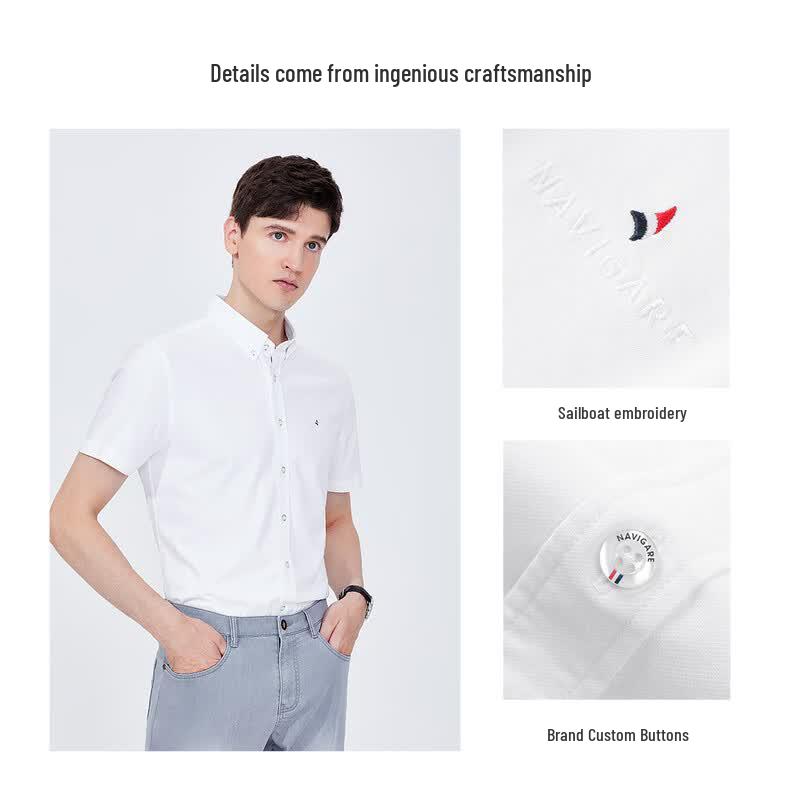 Navigare Men's Italian Short Sleeve Casual Shirt