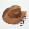 Hot-selling Top Hat, Ethnic Style Cow Label, Western Cowboy Top Hat, Rolled Brim, Retro Riding Hat, Woolen Felt Hat
