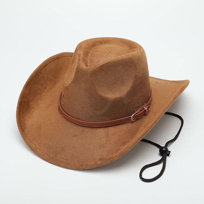 Hot-selling Top Hat, Ethnic Style Cow Label, Western Cowboy Top Hat, Rolled Brim, Retro Riding Hat, Woolen Felt Hat