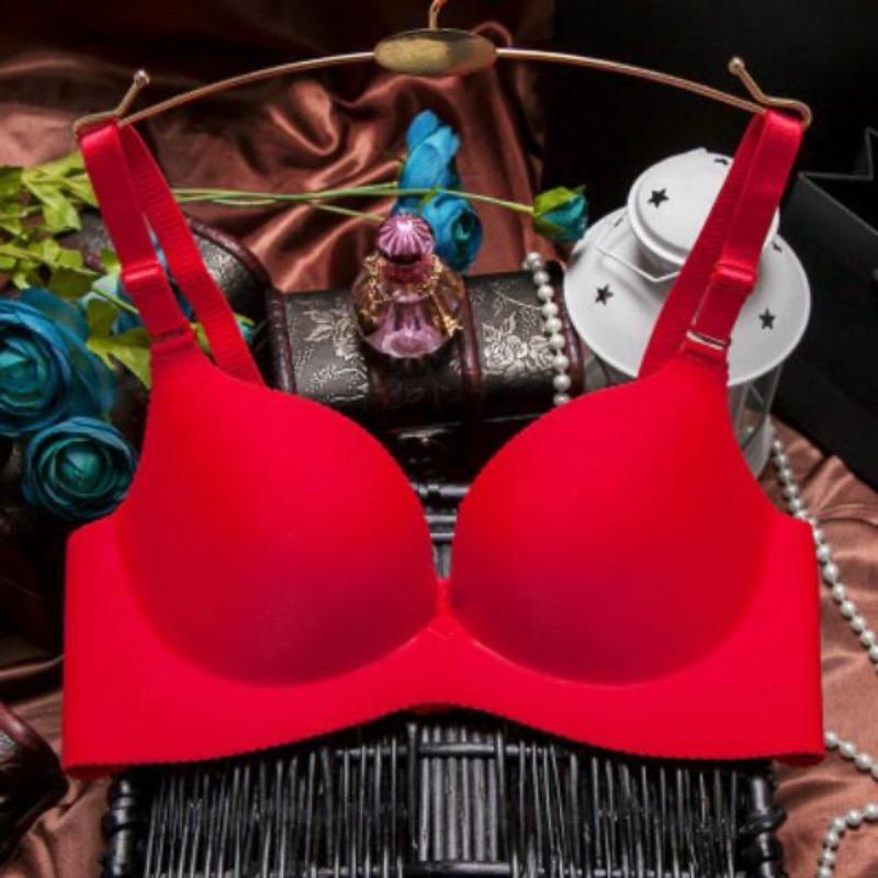 Sujetador push up sin costuras de copa 3/4 para mujer sexy Color puro Halter Buster