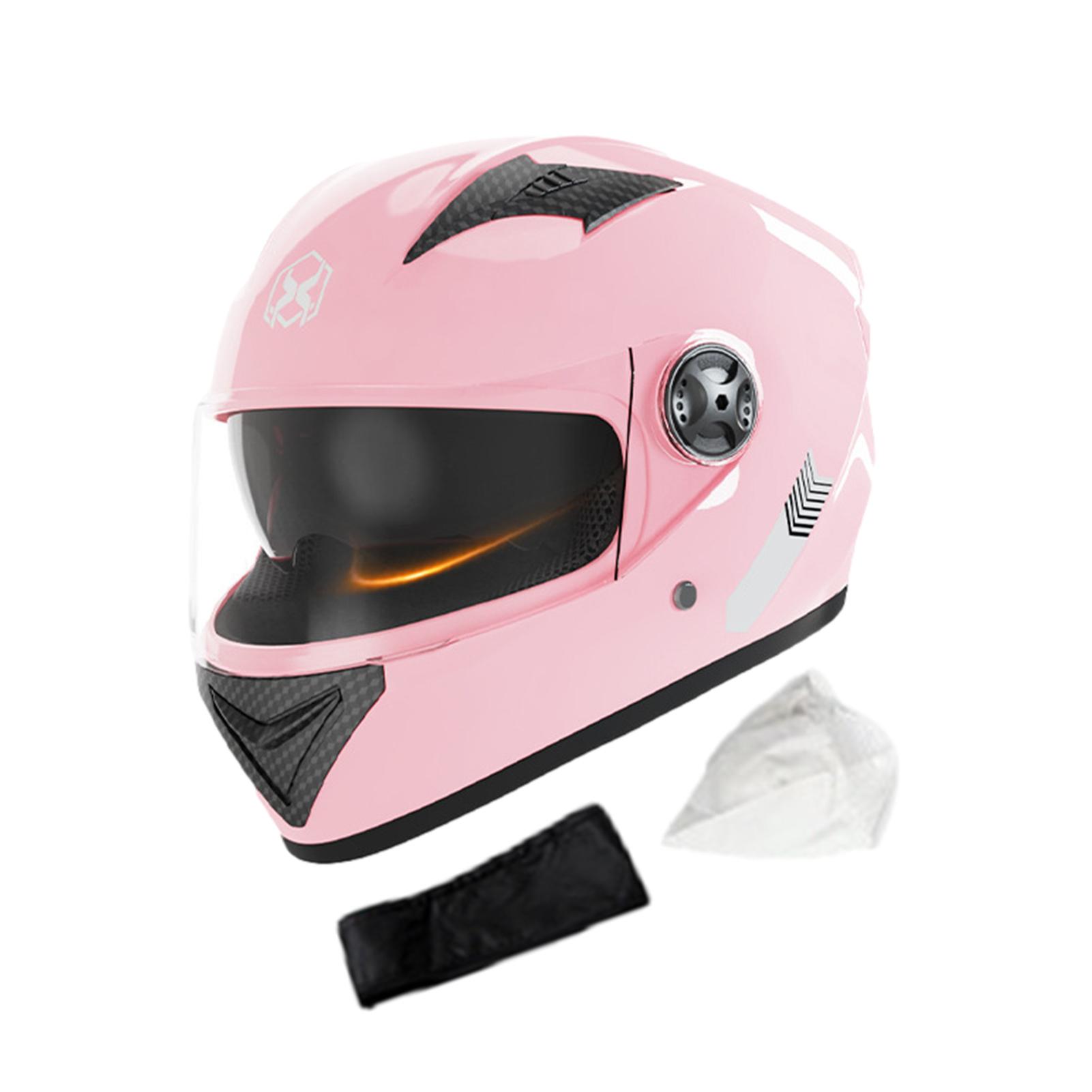 

Мотоциклетные шлемы для мужчин, полнолицевые шлемы для езды на мотоцикле, защитные полнолицевые шлемы с теплым шарфом для шеи для мотоцикла розовый
