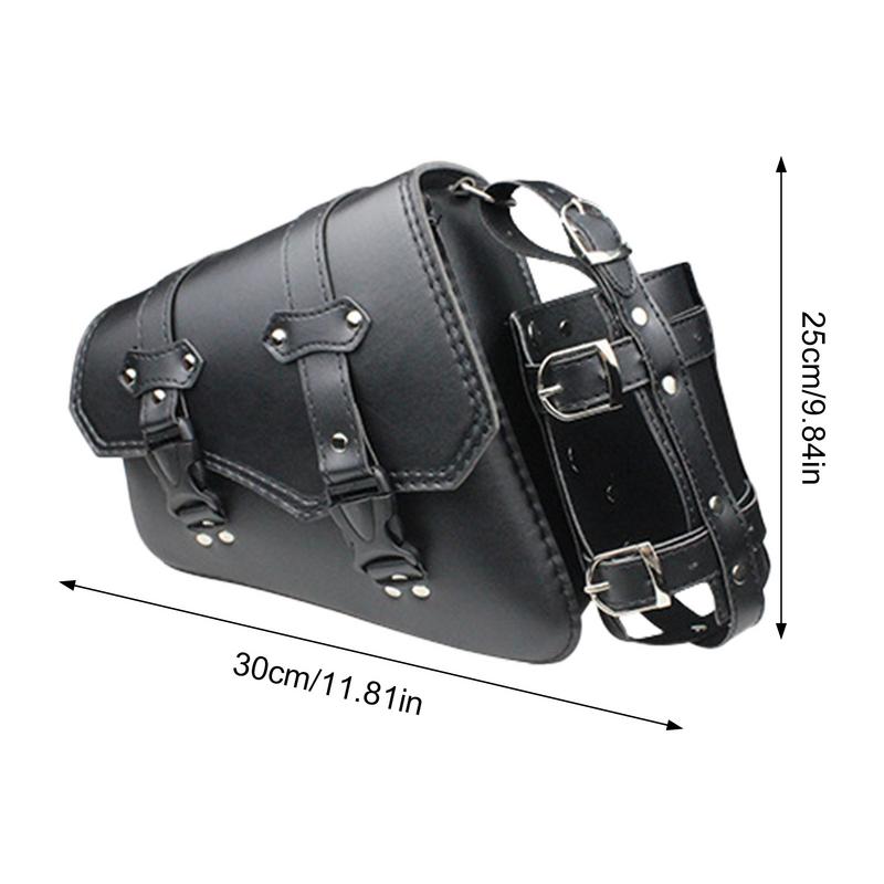 Motorcycle Side Saddlebags Side Bag Saddle Storage For Motorbike Waterproof Leather Motorcycle Side Tool Bag With Bottle Holder