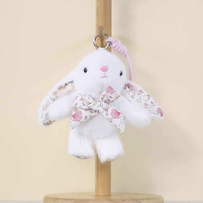 Plush Bunny Keychain With Cute Bow For Bag Decor And Gift