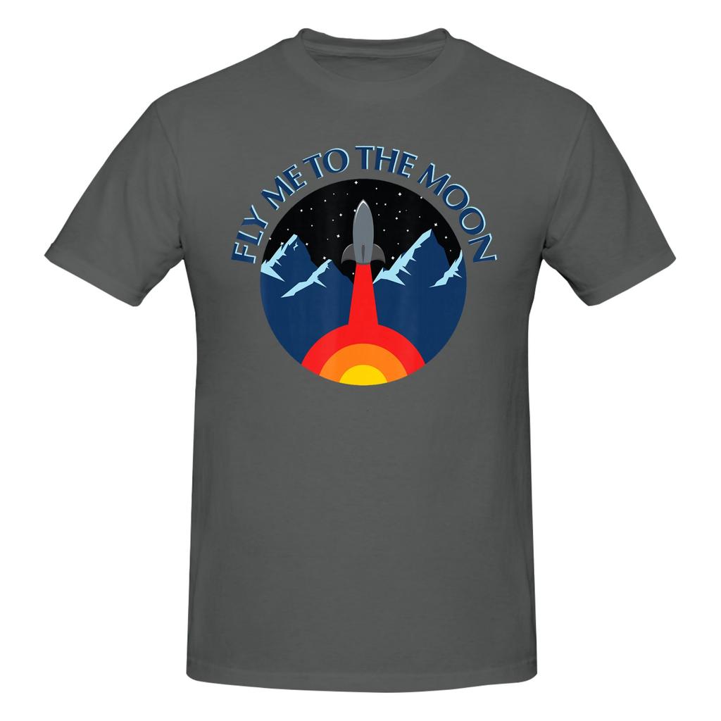 1 Piece Rocket Art Funny 100 Cotton Tshirt Fly To The Moon Tops Tees For Unisex