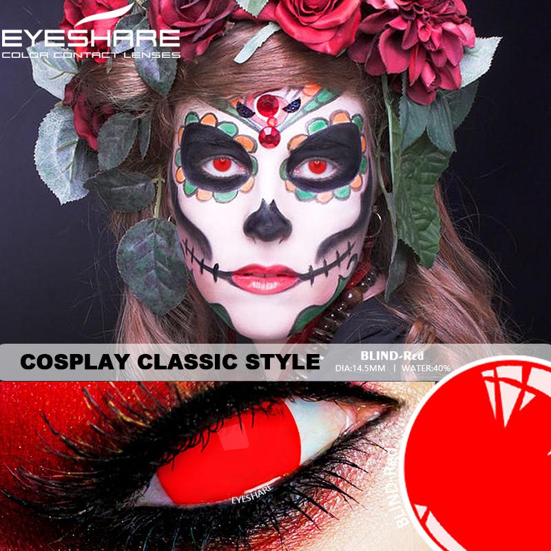 Eyeshare Color Contact Lenses For Eyes 1Pair Anime Cosplay Colored Lenses WHITE Red Halloween Lenses Contact Lens Beauty Makeup