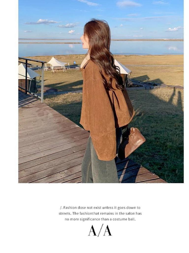 Palton de damă reversibil din piele de oaie - Mărime mică, la modă, piele de căprioară groasă.