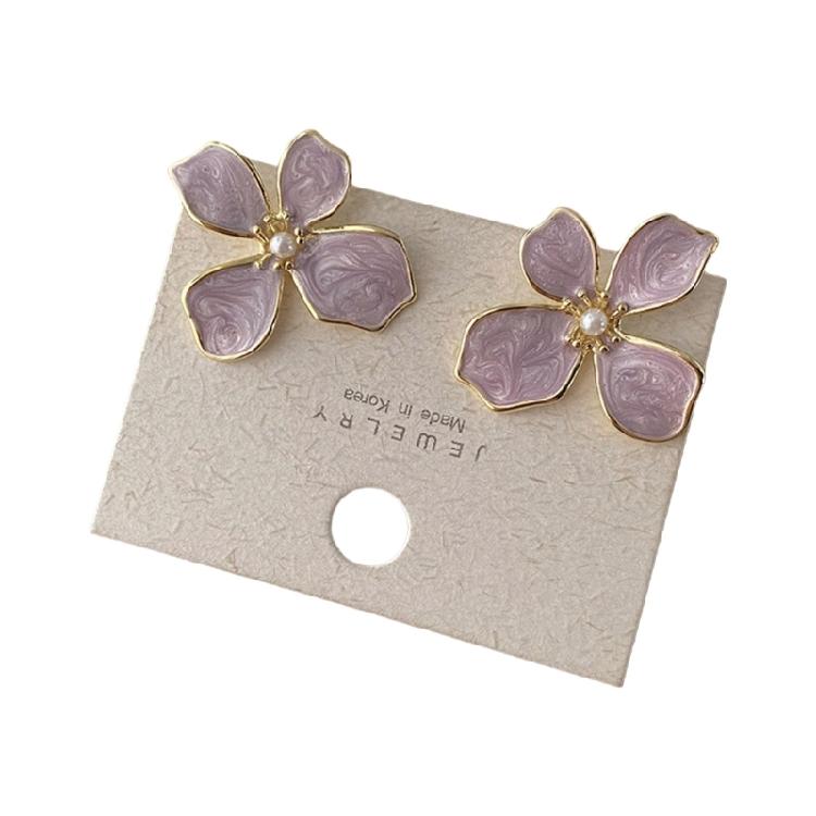 Неправильной формы цветы Серьги-гвоздики Модные Серьги Изящные Украшения для Ушей Гвоздики для Ушей Медная Текстура для Повседневного и Вечеринки