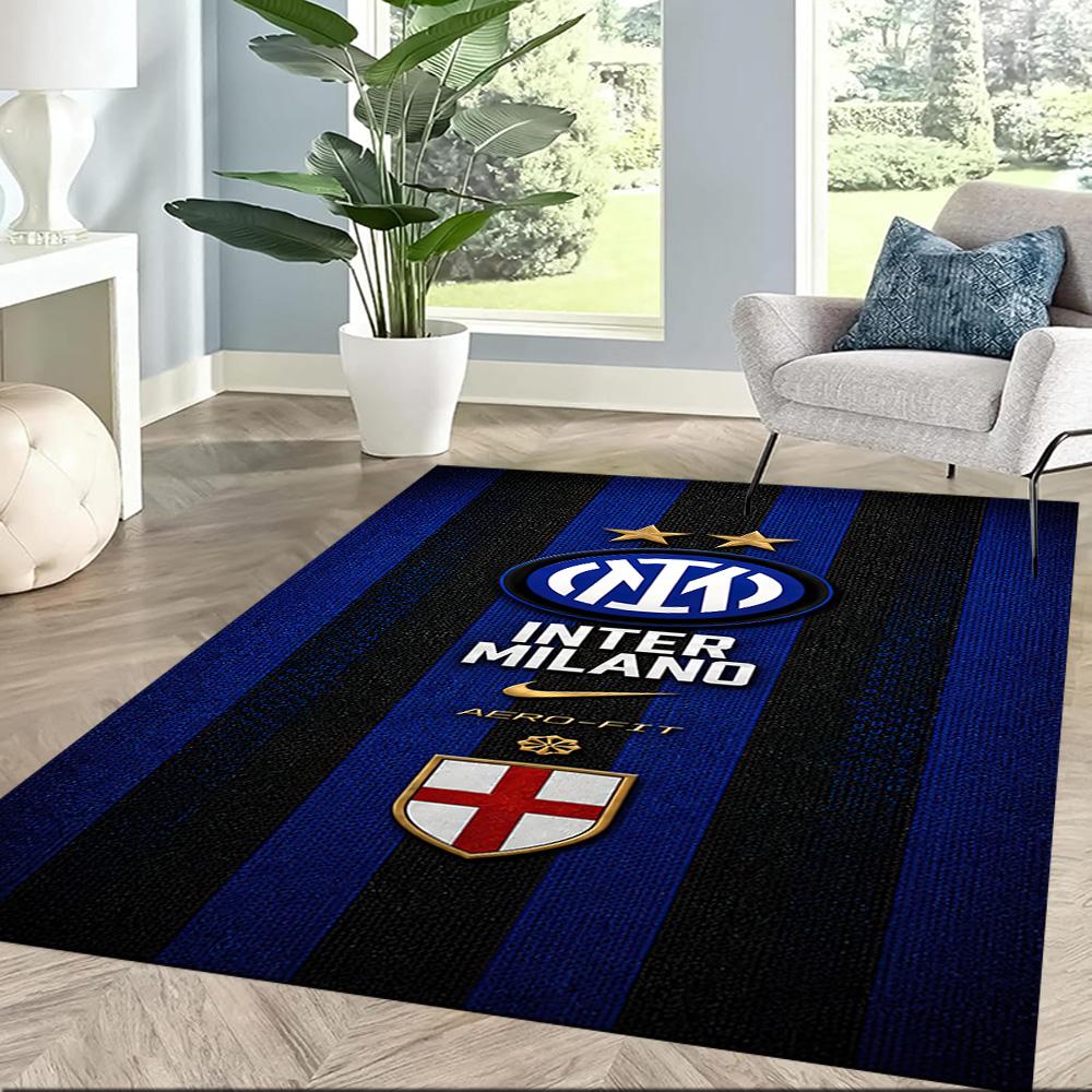 Inter Milan Area Rug Design For Kitchen Game Room Living Rooms Hallway Antislip Carpet Anime Office Decor Perfect Gift For Valentine'S Wedding Birthda