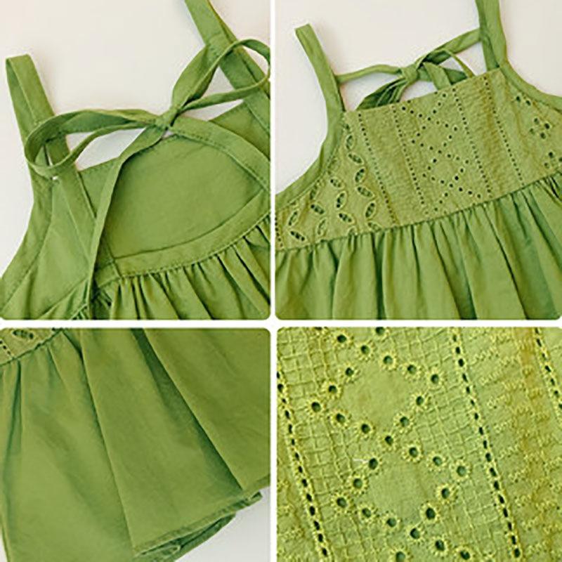 Girls Summer Solid Color Comfortable Breathable Halter Belt Blouse