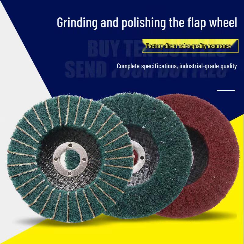4-inch Vertical Scouring Pad Polishing Wheel, 100x16mm Stainless Steel Brush Sandpaper Flap, Flying Wing Grinding Disc