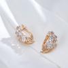 Fashion Natural Zircon Earrings Women  Rose Gold Color Banquet Symmetry Flower Earrings Statement Jewelry Crystal Gift