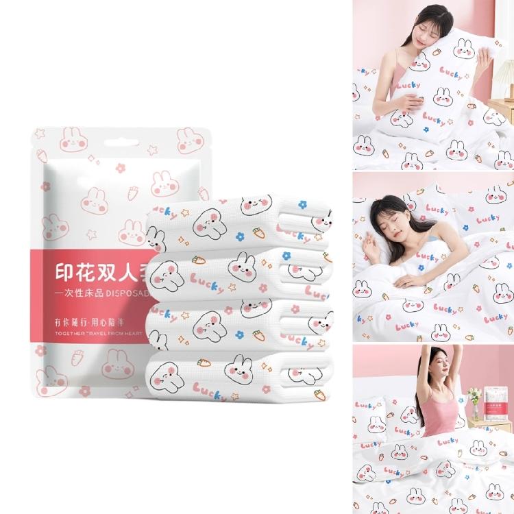 Disposable Bedding Pack Including Sheet, Quilts Cover, Pillowcases for Kids and Pet