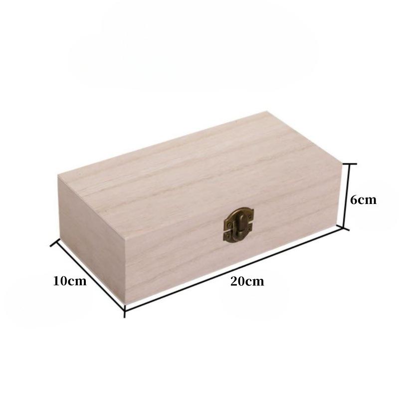 In-Stock Retro Paulownia Wooden Storage & Gift Box with Hinged Lid