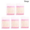 1/2/5/10Bags Pink Wooden Tip Cotton Stick Long 7Cm Wooden Handle Tip Semi Permanent Embroidered Cotton Swabs