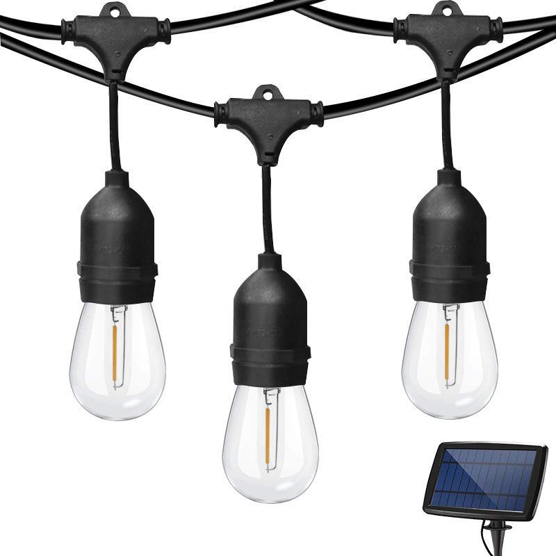Solar S14 Outdoor LED Garden String Light - E27/E26 Bulbs for Holiday and Decorative Use