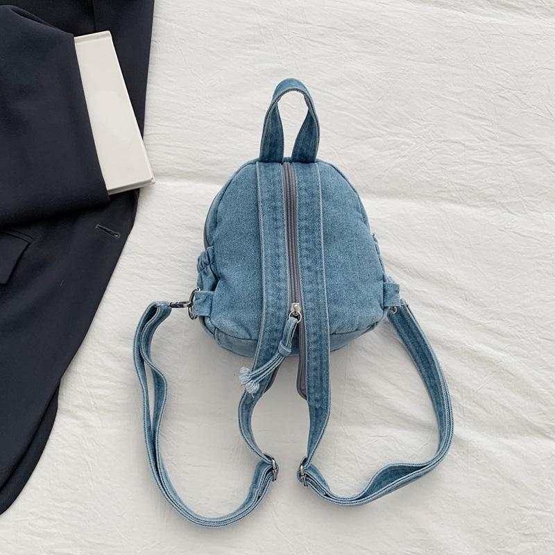 Denim Backpack Lightweight Casual Women Outdoor Sports Mini Backpack