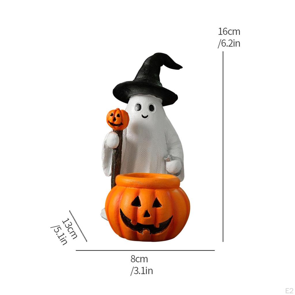 Pumpkin Figurine Halloween Statue Decorative Crafts Collection Ornament Resin Sculpture for Desk