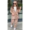 Girls' Velvet Cool Elegant 3 Piece Jacket Set 9068 Mink