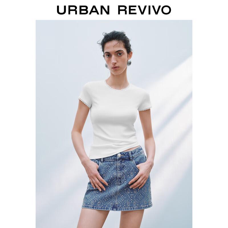 UR Women s Summer Lace Trim Slim Fit T-Shirt S