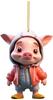 Adorable Acrylic Flat Pig Pendant Hanging Ornament For Car Interior Decoration