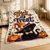 Halloween Black Cat Trick Or Treat Coral Fleece Blanket
