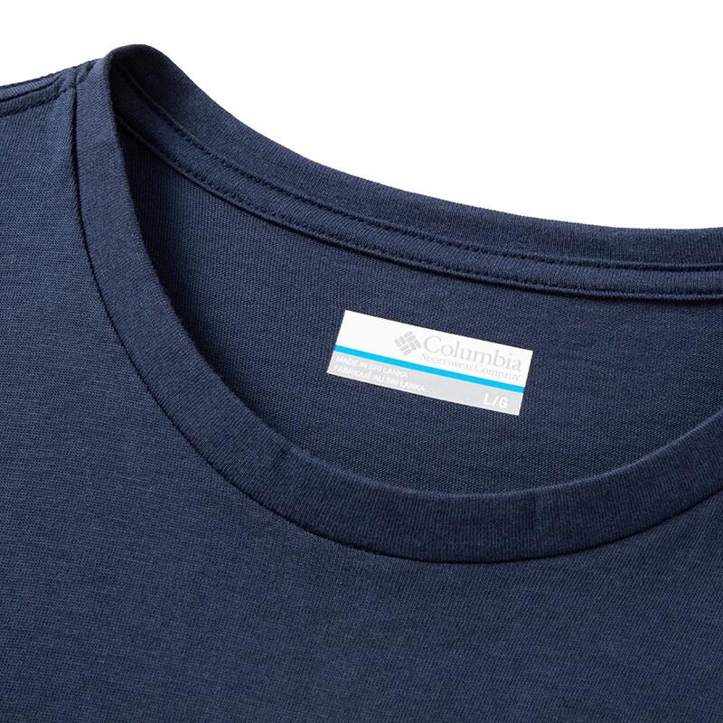 Columbia Letter Logo Printed Outdoor Casual Crew Neck Short Sleeve T-Shirt Men Tops Blue AE0403-467