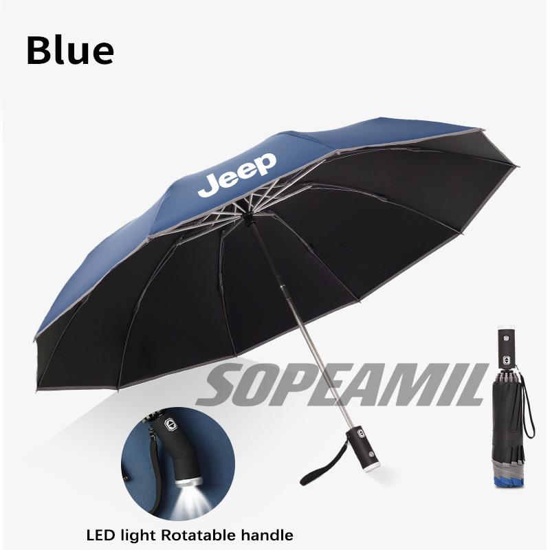 CMI1 Car Led Light Automatic Folding Windproof Umbrella Jeep Grand Cherokee Wrangler JK Gladiator Patriot Commander Renegade Compass