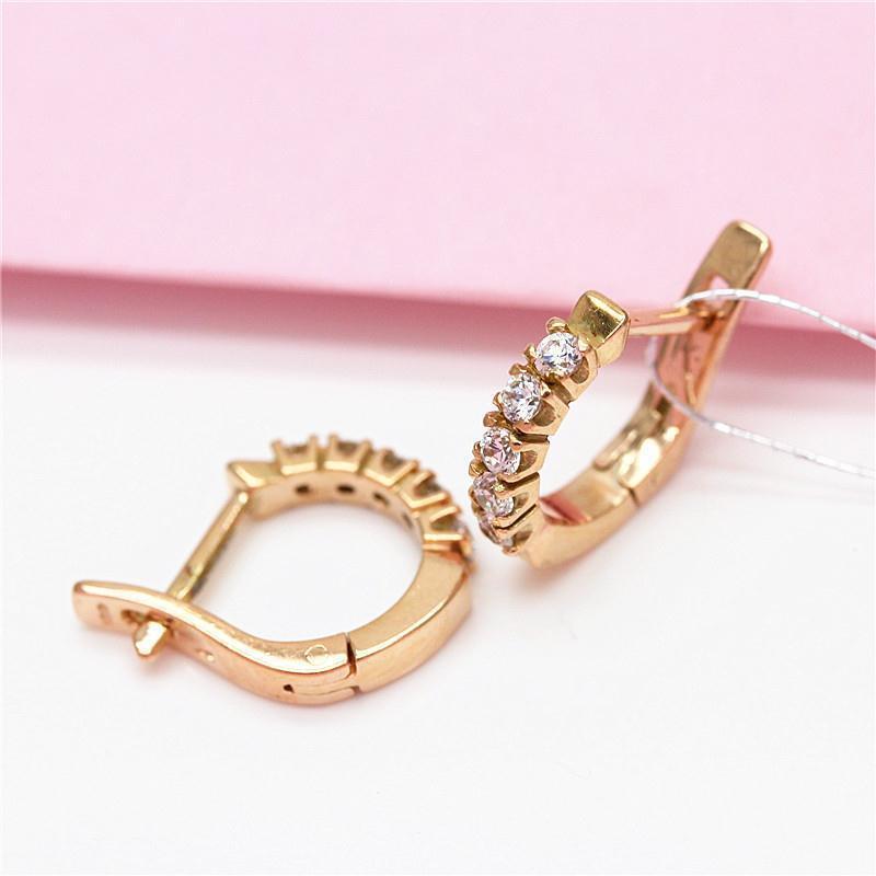Purple Gold-Plated Rose Gold Female Seiko Inlaid Zircon Thickened Style Fashion Temperament Classic Ear Buckle
