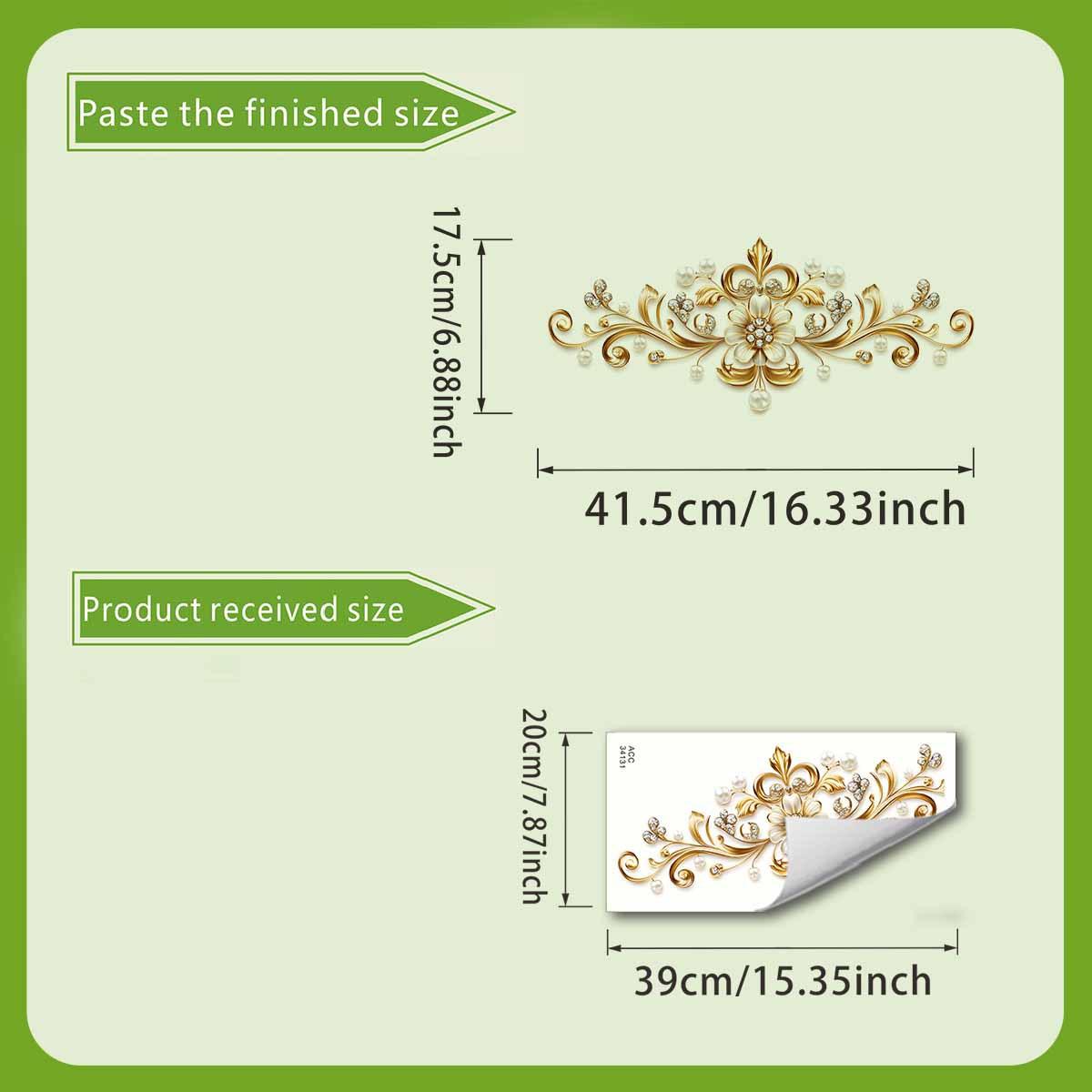 

Розкішні золоті прикраси, перламутрові та діамантові наклейки на бачок унітаза, наклейки для прикраси ванної кімнати в придворному стилі 30*40cm