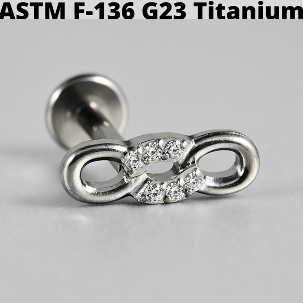 Cz Four Pointed Star G23 Solid Titanium Cartilage Earrings Stud 16G Internally Threaded Sun Helix Ear Tragus Piercing Jewelry