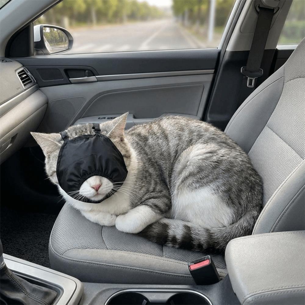 Breathable Cat Shade Hood Adjustable Cat Calming Eye Mask Dog Motion Sickness Hood  Car Travel