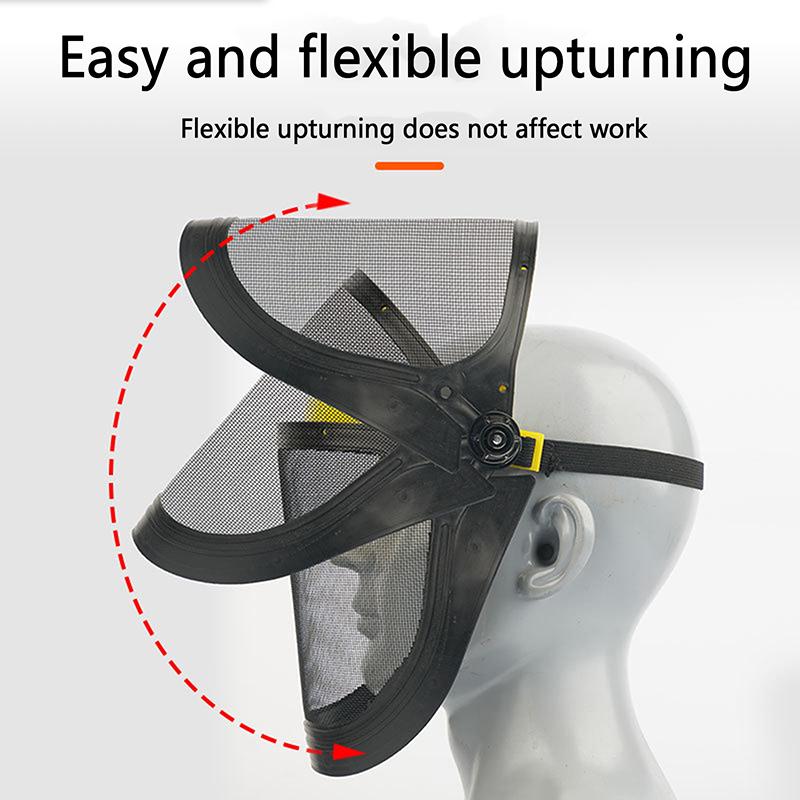 Garden Grass Trimmer Safety Helmet Hat With Full Face Mesh Protective Mask For Logging Brush Cutter Forestry Protection