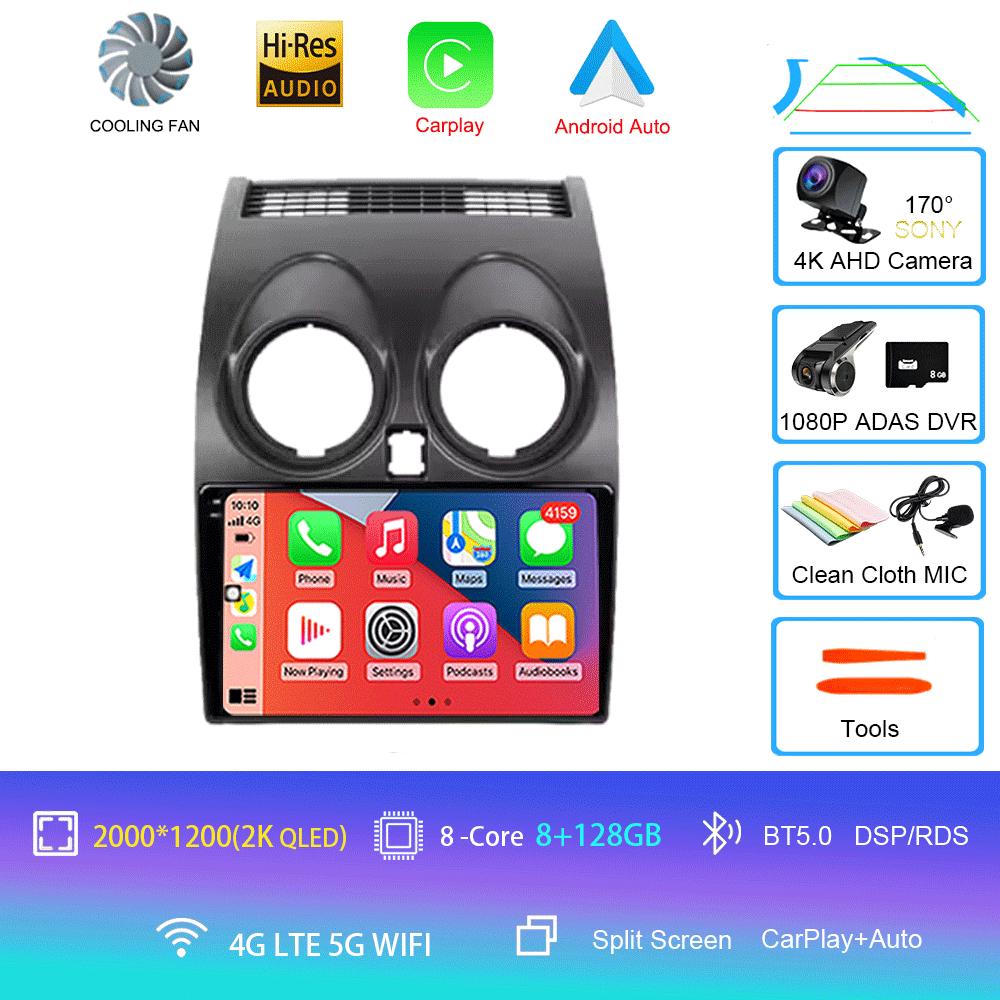 Android 14 Car Radio For Nissan Qashqai 1 J10 2005 - 2015 Multimedia Stereo Video Player Navigation GPS 4G WIFI 360 Camera 9''