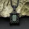 Colier Nou Pandantiv Piatră Verde Vintage Pentru Bărbați Femei Oțel Inoxidabil 316L Punk Bijuterii Partid Cuplu Cadouri Dropshipping