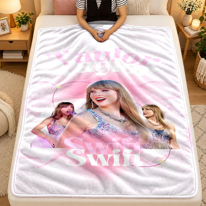 Flannel BlanketTaylor Swift Warm Soft Throw Blanket for Indoor Sofa Bed Living Room Use
