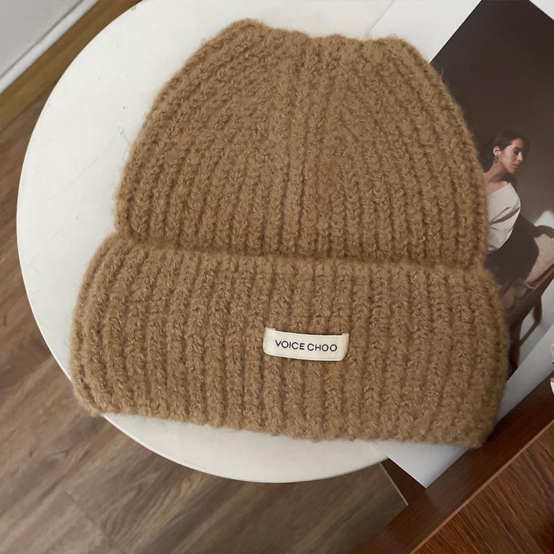 Autumn and Winter Wool Pile Hats with Large Head Circumference Versatile Casual Cold Hats Warm Hats Couple Ear Protection Knitted Hats