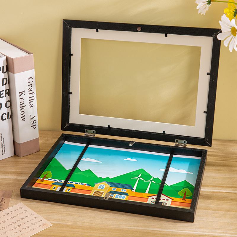 Children Art Frames Magnetic Front Open Changeable Kids Frametory for Poster Photo Drawing Paintings Pictures Display Home Decor