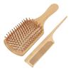 Wooden Paddle Comb Set Brush and Tail Comb Set Paddle Detangling Hairbrush and Tail Comb for Styling