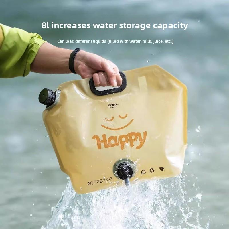 1pcs Outdoor Water Storage Bag Portable Foldable Camping Water Bucket Large Capacity Thickened PE Material for Hiking Picnic