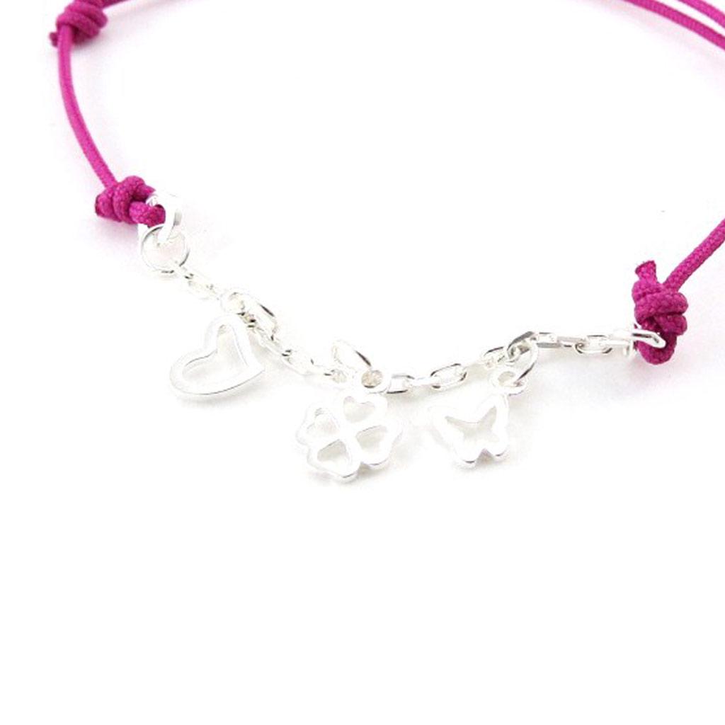 Les Trésors De Lily [J0818] - Sølvarmbånd 'Happiness' sølvrosa - 35x10 mm