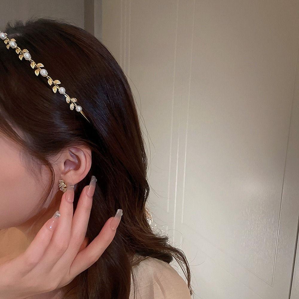 Haarschmuck Strass-Haarband Blatt-Haarband Dünner Haarreif für Mädchen Koreanischer Stil Kopfschmuck