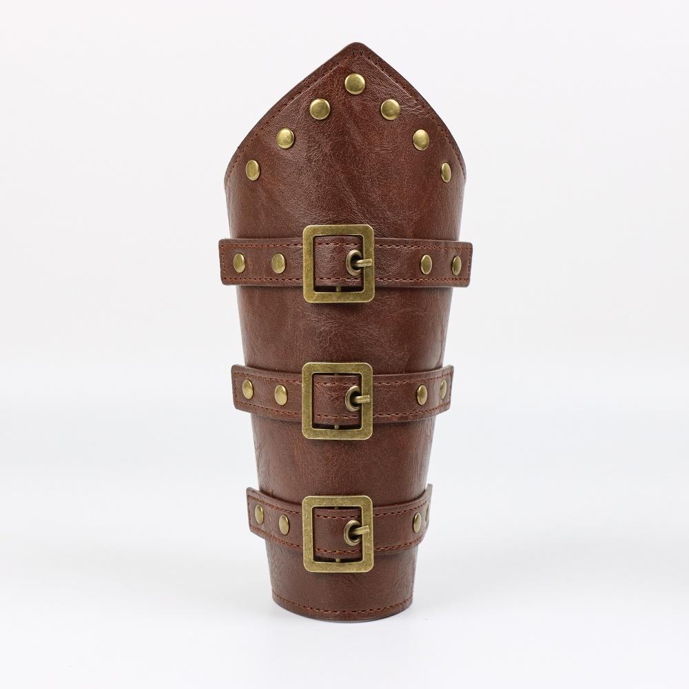 Medieval Belt Viking Knight Cosplay Rivet Bracelet PU Leather Material Outdoor Knight Riding Dress Cosplay Belt Accessory