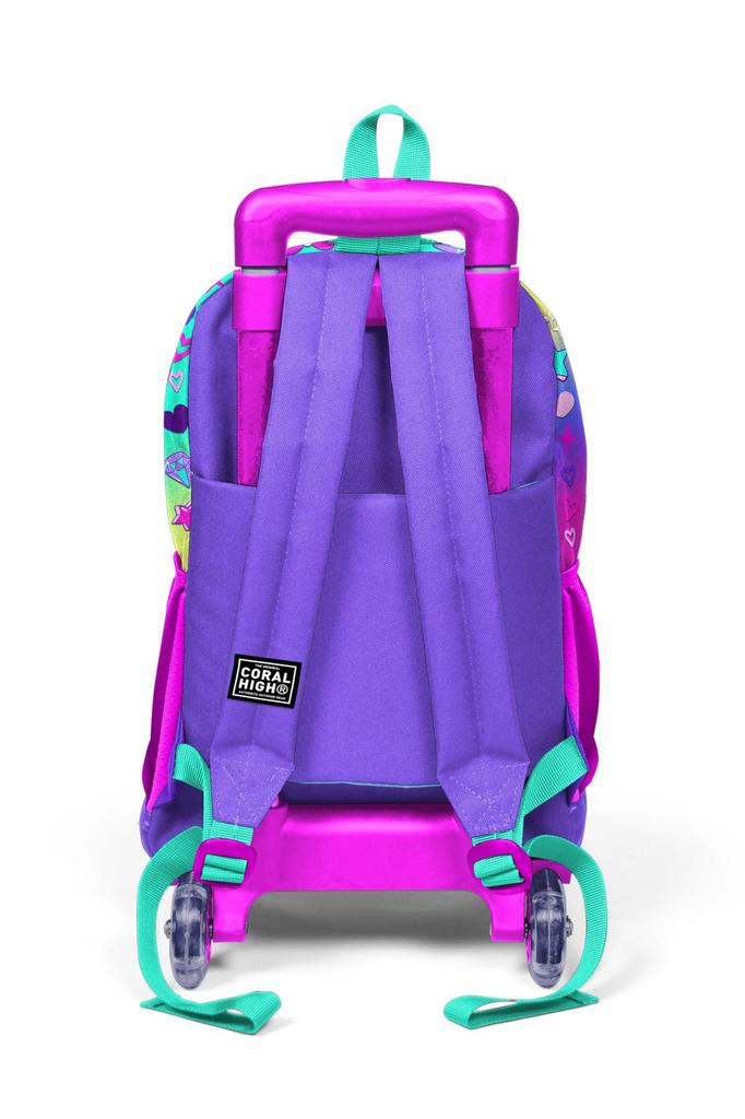 Coral High Kids Lavender Water Green Unicorn Gemusterter Schulrucksack mit drei Fächern 23929