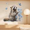 Cute Cartoon Raccoon Butterfly Home Decor Wall Stickers For Children's Rooms, Living Rooms, Bathrooms