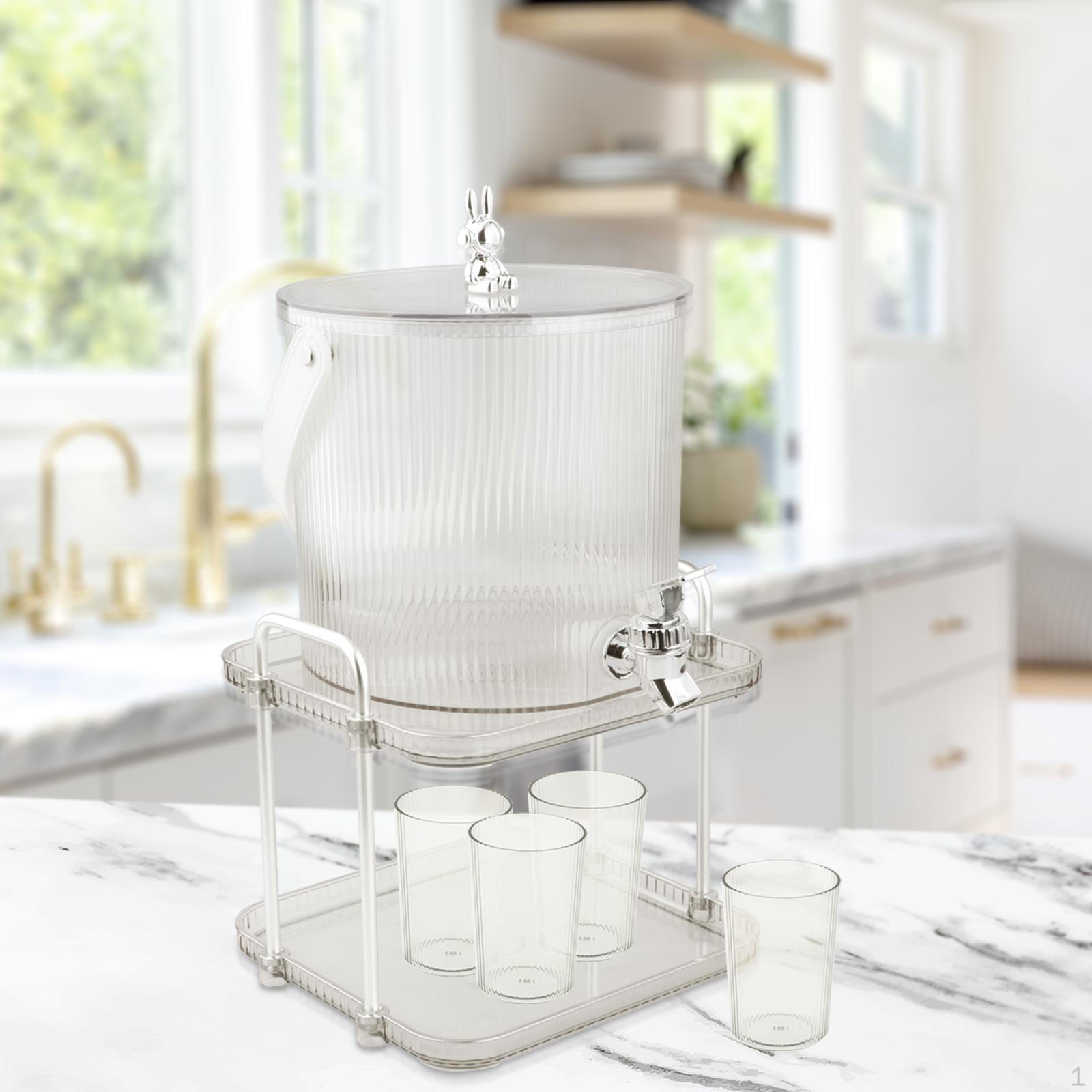 

Диспенсер для напитков, прозрачный, с 4 чашками, кувшин для воды, контейнер для свадьбы Clear 5L